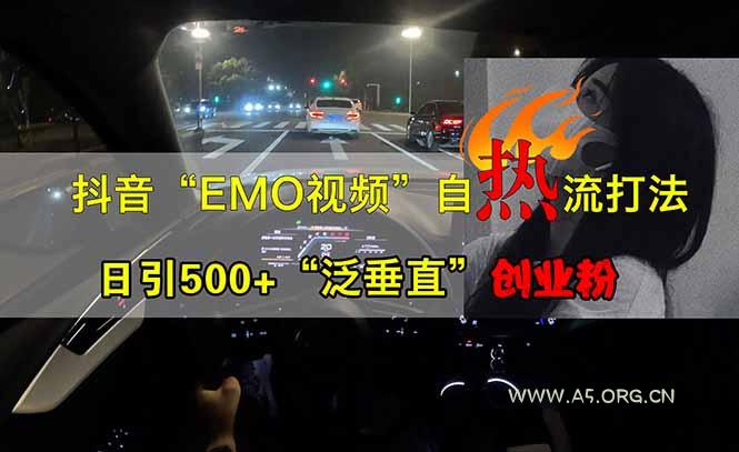 抖音EMO自热流创业粉打法，三天起千粉号，单视频十万播放量，多账号矩...-351资源网