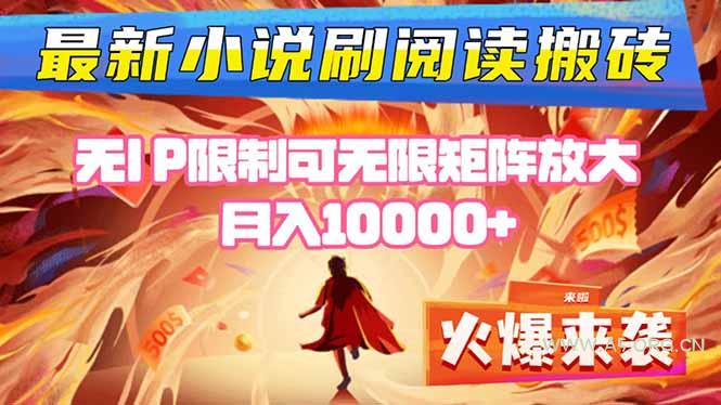 小说阅读搬砖单机每天收益200-400+ 无IP限制可无限矩阵放大 ----351资源网