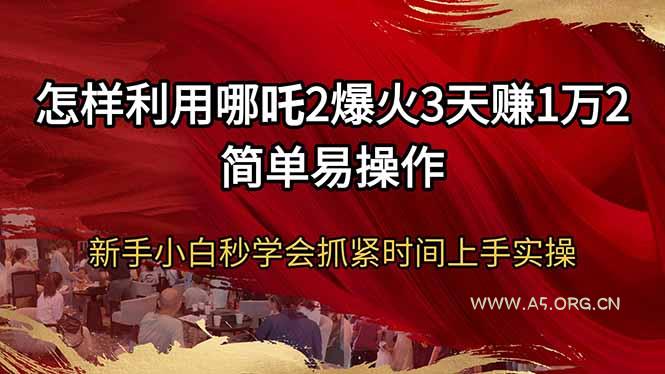 怎样利用哪吒2爆火3天赚1万2简单易操作新手小白秒学会抓紧时间上手实操-351资源网