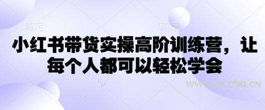 小红书带货实操高阶训练营，让每个人都可以轻松学会-351资源网