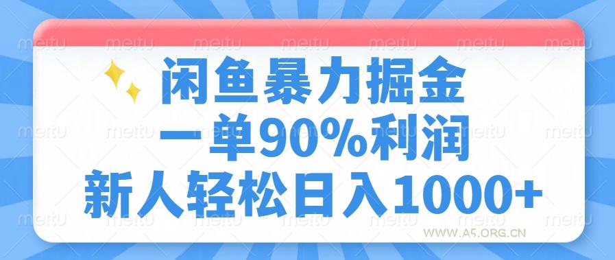 闲鱼暴力掘金，一单90%利润，新人轻松日入1000+-351资源网