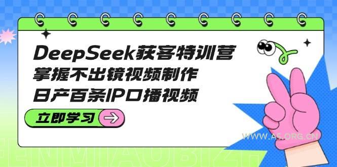 DeepSeek获客特训营：掌握不出镜视频制作，日产百条IP口播视频-351资源网