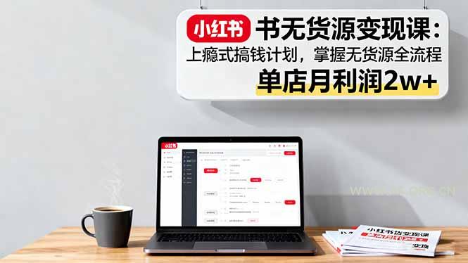 小红书无货源变现课：上瘾式搞钱计划，掌握无货源全流程，单店月利润2w+-351资源网
