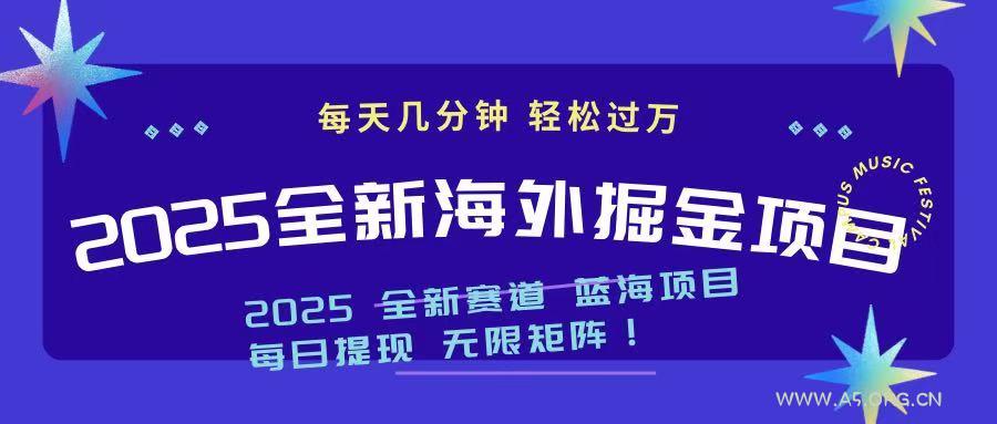 2025最新海外掘金项目 一台电脑轻松日入500+-351资源网