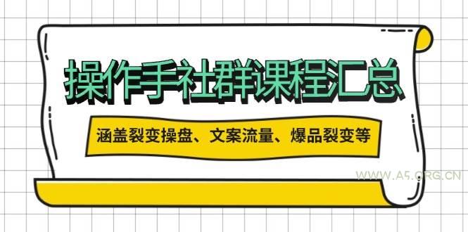 操盘手合伙人课程汇总：包含裂变操盘、文案流量、爆品裂变等多方面的内容-351资源网