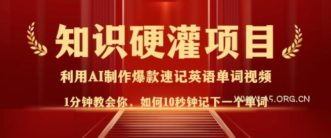 知识硬灌，10秒钟让你记住一个单词，3分钟一个视频，日入多张不是梦-351资源网