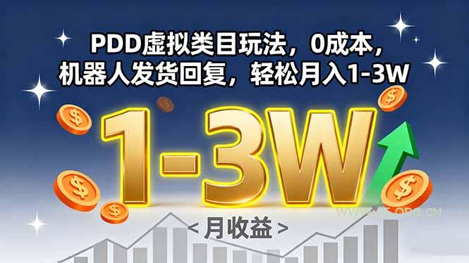PDD虚拟类目玩法,0成本,机器人发货回复,轻松月入1-3W-351资源网