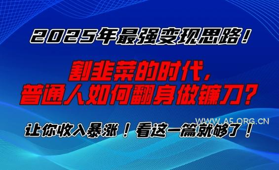 2025年最强变现思路，割韭菜的时代， 普通人如何翻身做镰刀？【揭秘】-351资源网