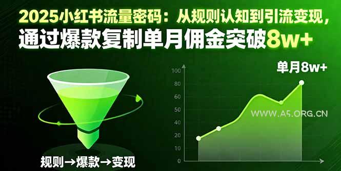 2025小红书流量密码：从规则认知到引流变现，通过爆款复制单月佣金突破8w+-351资源网