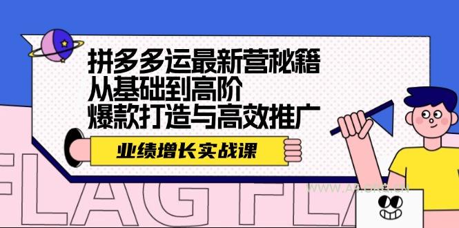 拼多多运最新营秘籍：业绩 增长实战课，从基础到高阶，爆款打造与高效推广-351资源网