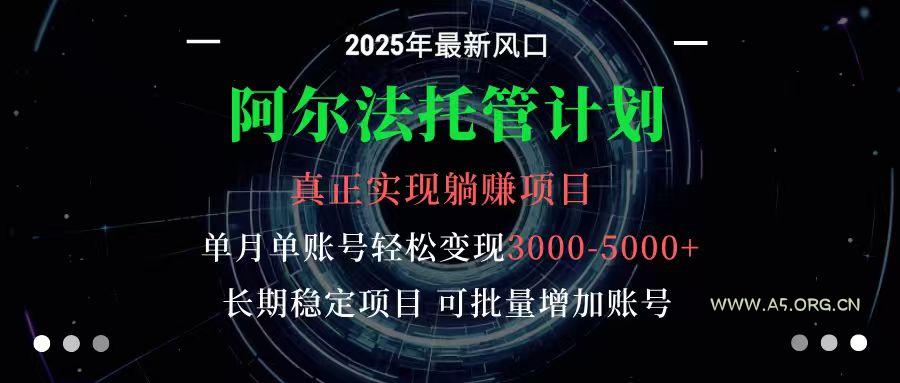 阿尔法托管计划 单账号月入3000-5000，长期稳定项目，新手小白轻松上手-351资源网