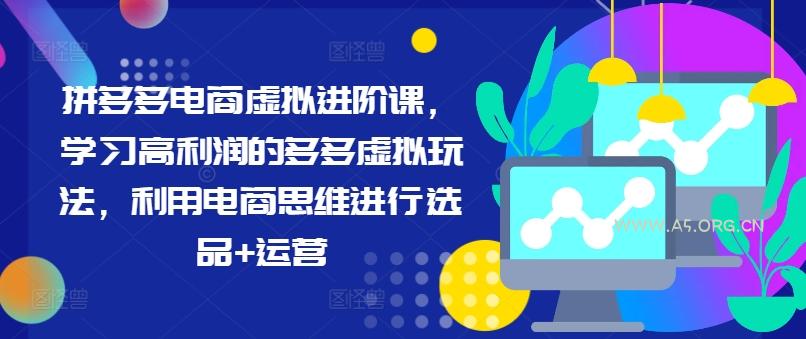 拼多多电商虚拟进阶课，学习高利润的多多虚拟玩法，利用电商思维进行选品+运营(更新)-351资源网