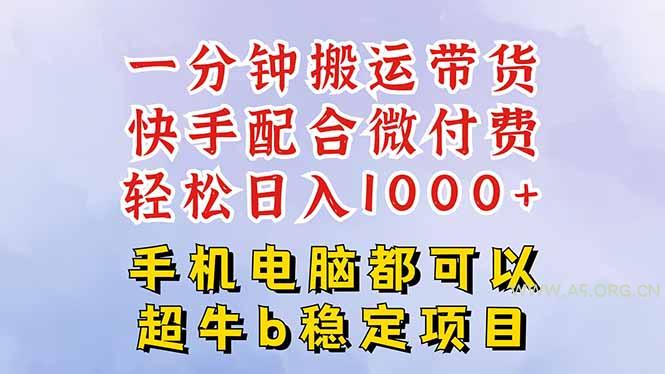 快手黑科技一分钟搬运带货，一刀不剪过原创，微付费投流玩法，轻松日入...-351资源网