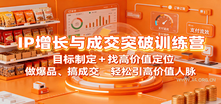 IP增长与成交突破训练营：目标制定+找高价值定位，做爆品、搞成交，轻松引高价值人脉-351资源网