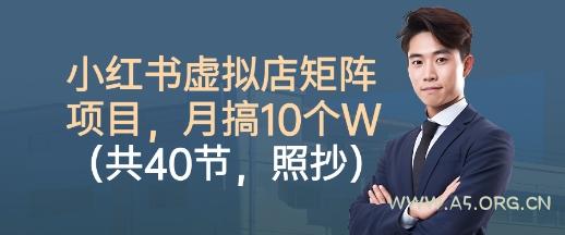 小红书虚拟店矩阵项目，照抄照做，月搞1W+(共40节)-351资源网