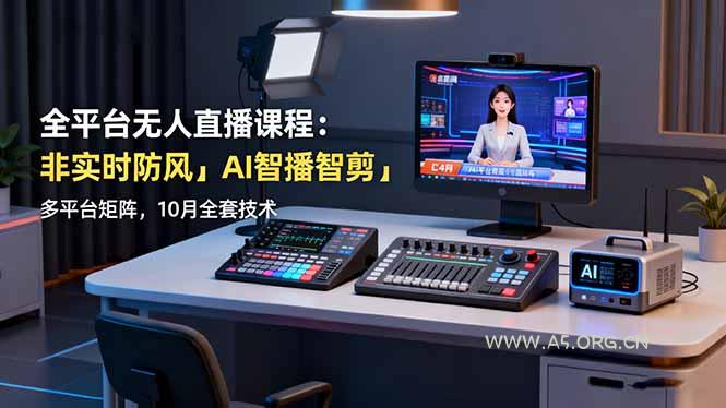 全平台无人直播课程：非实时防风＋AI智播智剪＋多平台矩阵，10月全套技术-351资源网