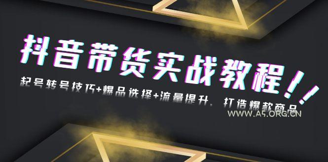 抖音带货实战教程：起号转号技巧+爆品选择+流量提升，打造爆款商品-351资源网