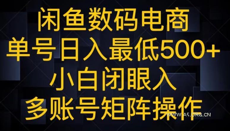 闲鱼数码电商，单号日入最低500+，小白闭眼入，多账号矩阵操作-351资源网