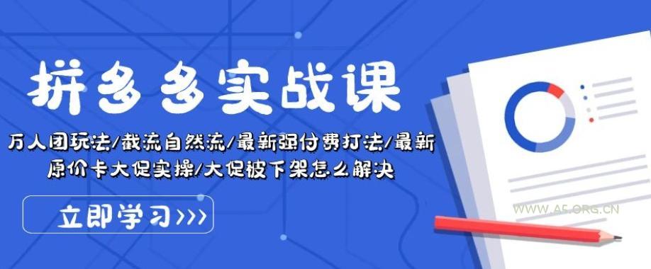 拼多多实战课：万人团玩法/截流自然流/最新强付费打法/最新原价卡大促..-351资源网