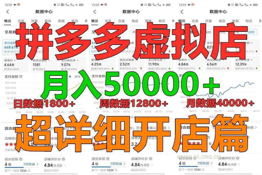 拼多多虚拟电商训练营月入40000+你也行，暴利稳定长久，副业首选-351资源网