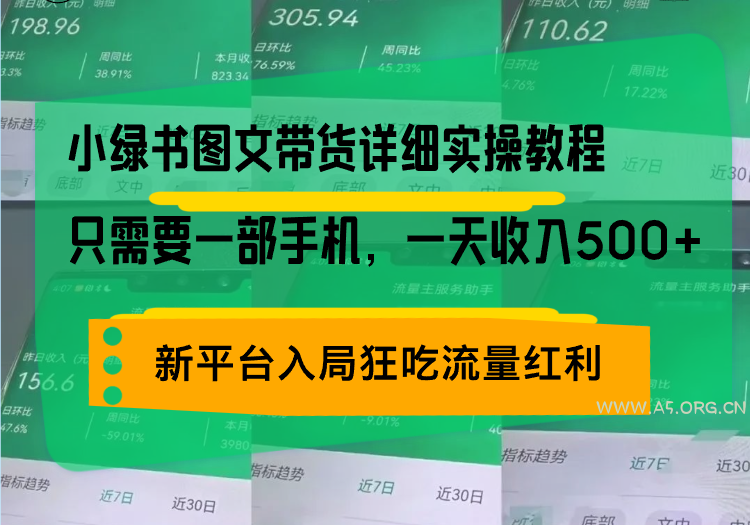 小绿书图文带货详细实操教程，只需要一部手机，一天收入500+，轻松变现-351资源网