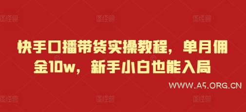 快手口播带货实操教程，单月佣金10w，新手小白也能入局-351资源网