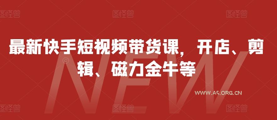 最新快手短视频带货课，开店、剪辑、磁力金牛等-351资源网