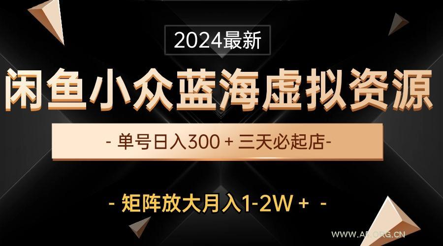 最新闲鱼小众蓝海虚拟资源，单号日入300＋，三天必起店，矩阵放大月入1-2W-351资源网