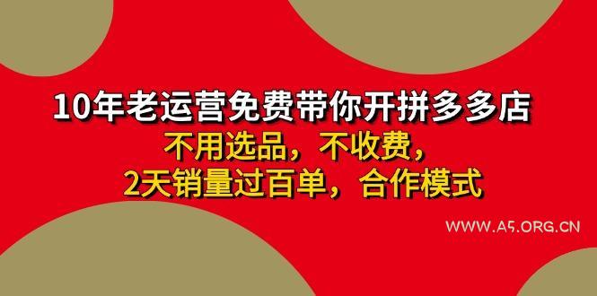 拼多多-合作开店日入4000+两天销量过百单，无学费、老运营教操作、小白...-351资源网